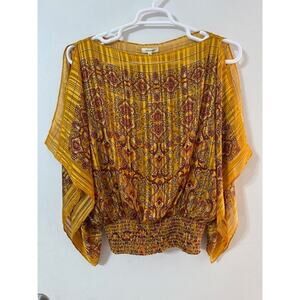 NWT Max Studio Sheer Kimono Sleeve Tank Lined Blouse - Size Large